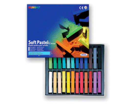 Пастель сухая мягкая профессиональная 24 цвета квадратная MP-24 MUNGYO