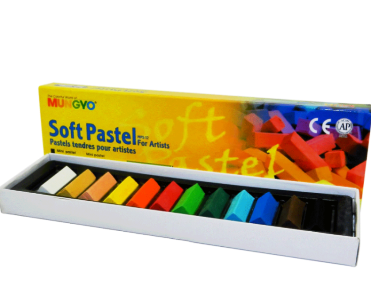Пастель сухая 1/2 мягкая профессиональная 12 цветов квадратная MPS-12 MUNGYO