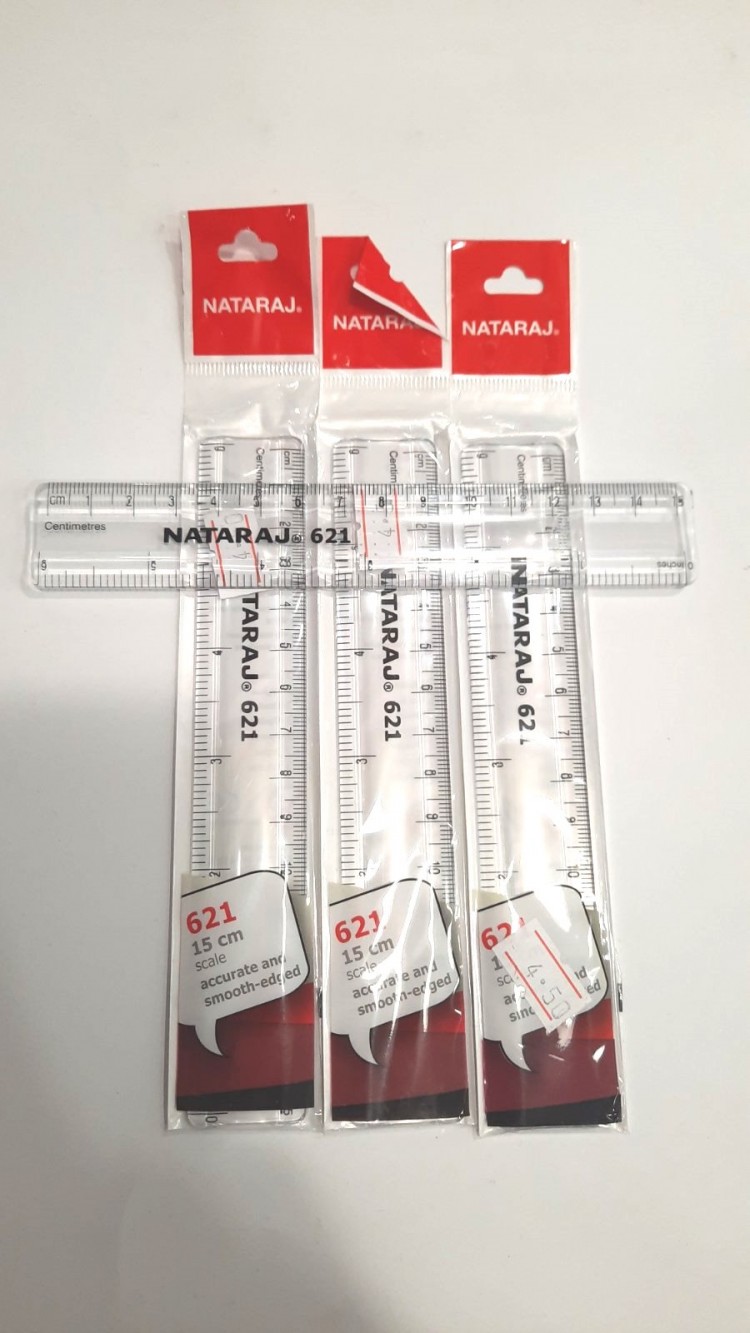 Линейка пластиковая  15 см NATARAJ