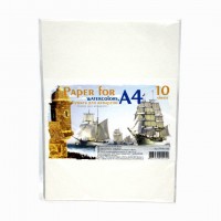 Бумага для акварели пл. 200г/м2 10 листов в папке А4 Офорт ( цена за 1 лист)