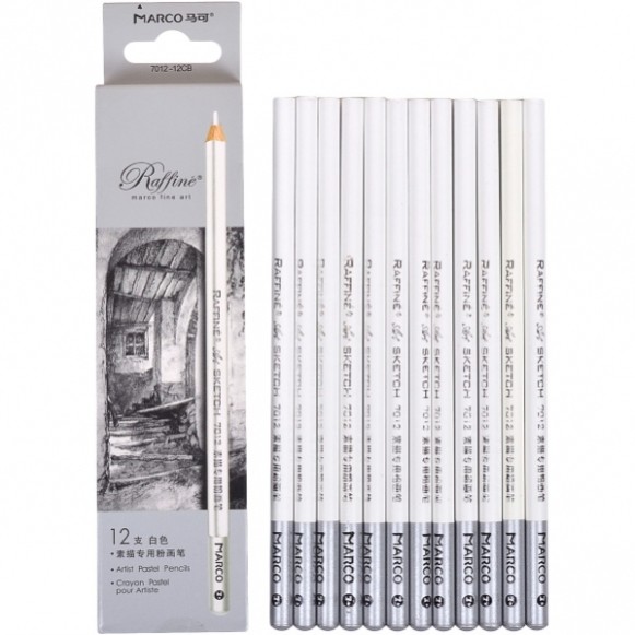 Карандаш художественный пастельный, белый MARCO Raffine