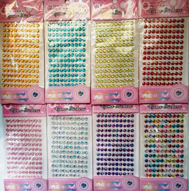 Наклейки акриловые стразы-ракушки 22,5/10 см объемные 3D