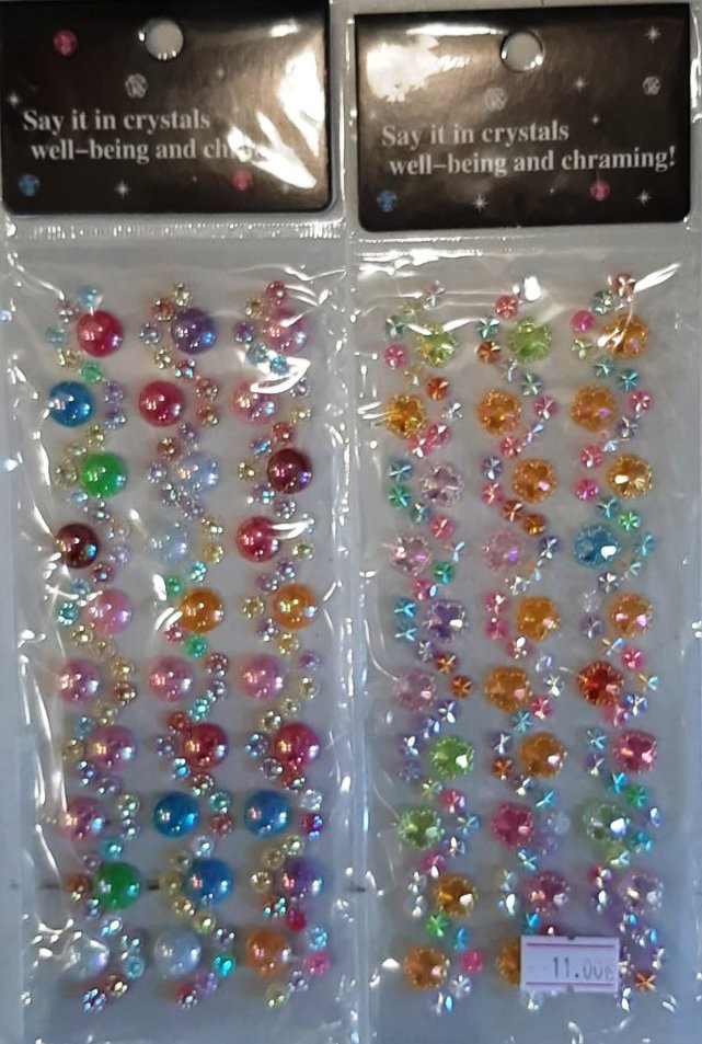 Наклейки акриловые детские камушки-стразы 17/7 см объемные​​ 3D