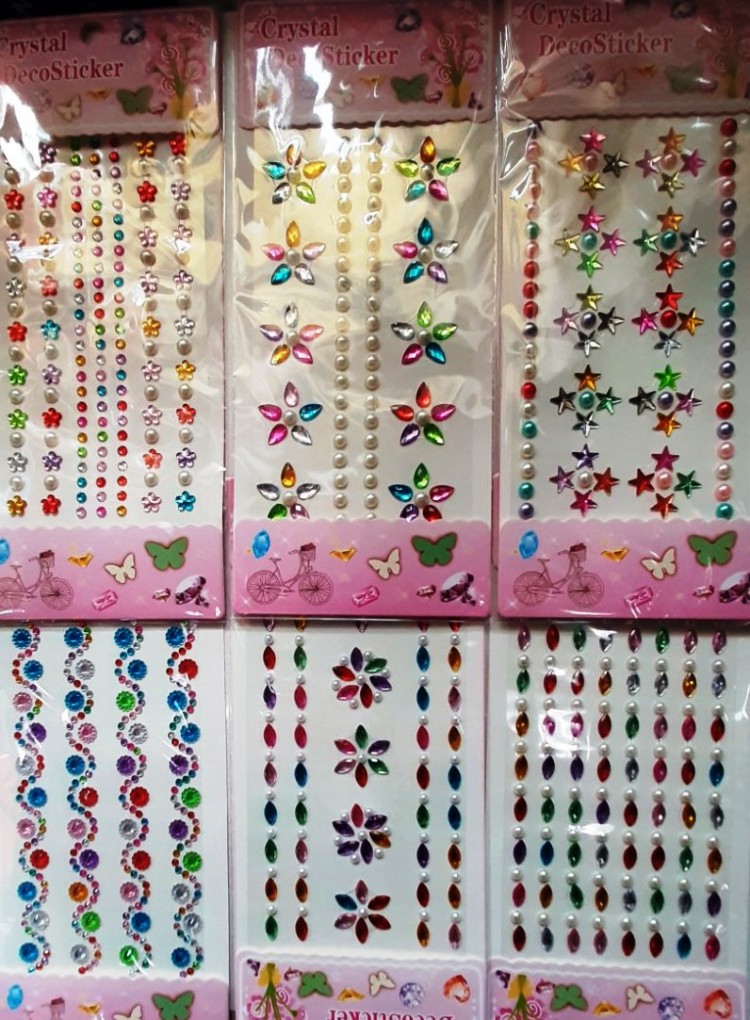 Наклейки акриловые камушки-стразы 22/10 см объемные​​ 3D