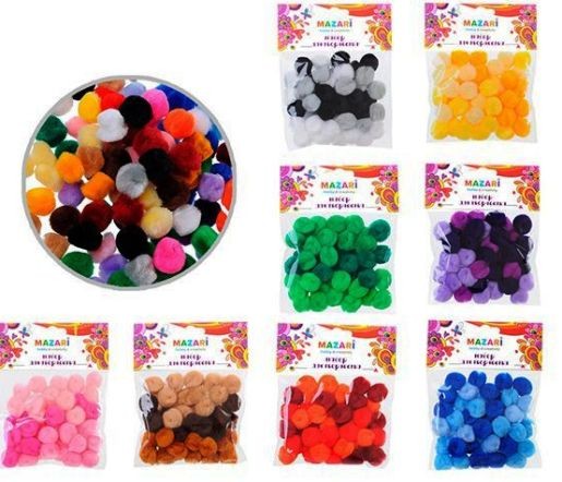 Помпоны для декора d2см 45шт