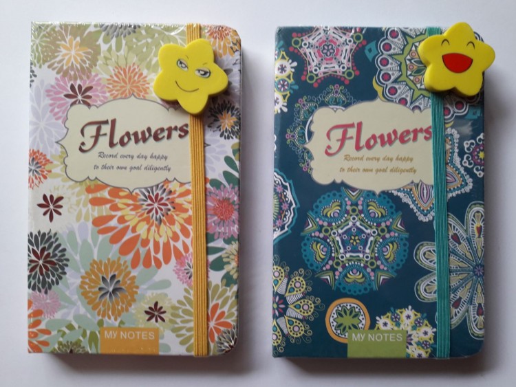 Блокнот А6 в клетку 80 листов с твердой обложкой на резинке 