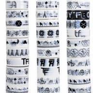 Скотч декоративный с черно-белым рисунком (цена за 1 шт) - Скотч декоративный с черно-белым рисунком интернет магазин loutchik.com