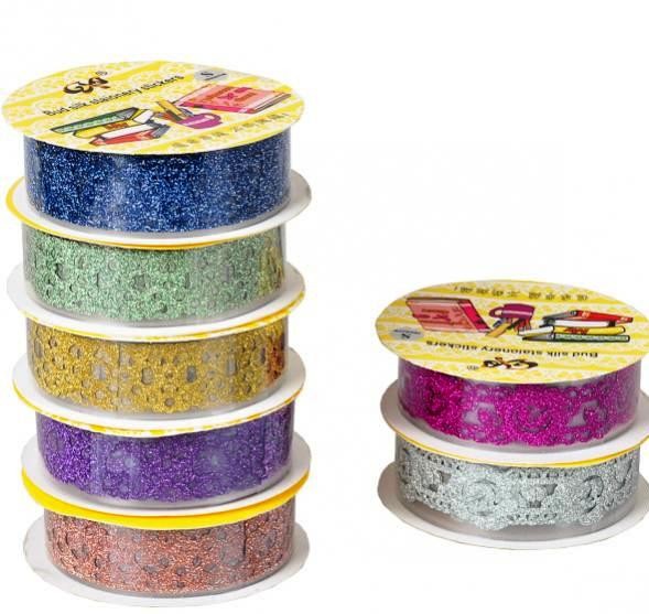 Скотч декоративный ажурный с глиттером 1,8мм/1 метр