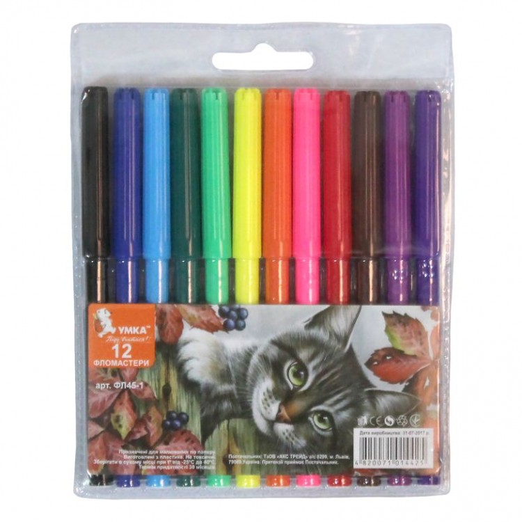 Фломастеры 12 цветов Умка