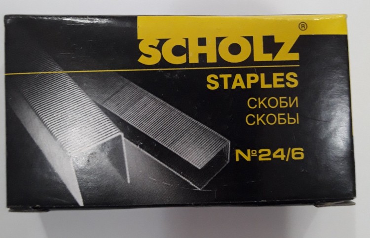 Скобы для канцелярского степлера 24/6 1000 шт 4721 Scholz