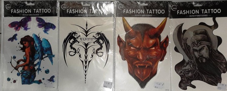 Наклейки ТАТУ цветные 20/15см