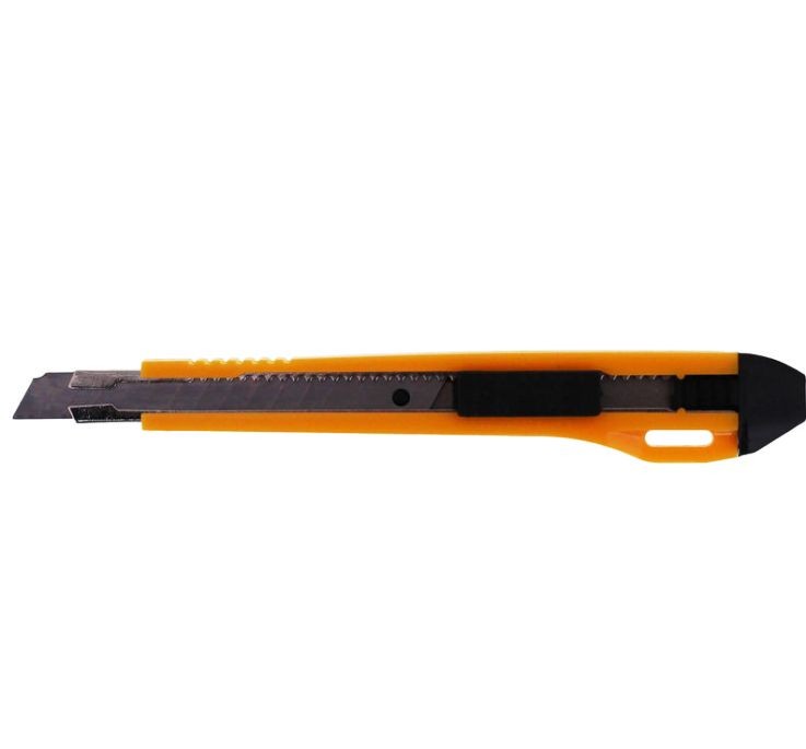 Нож трафаретный (канцелярский) 9 мм 4OFFICE 4-346 с автофиксатором и металлической направляющей