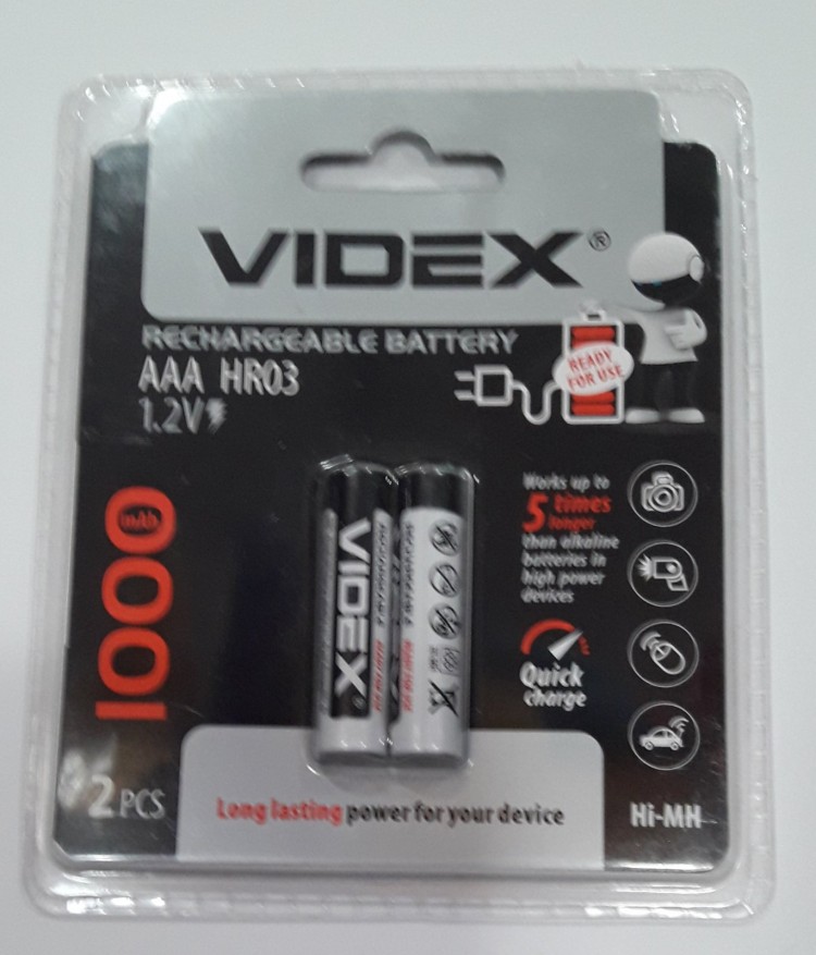 Батарейка VIDEX AAA HR03 1,2V аккумулятор