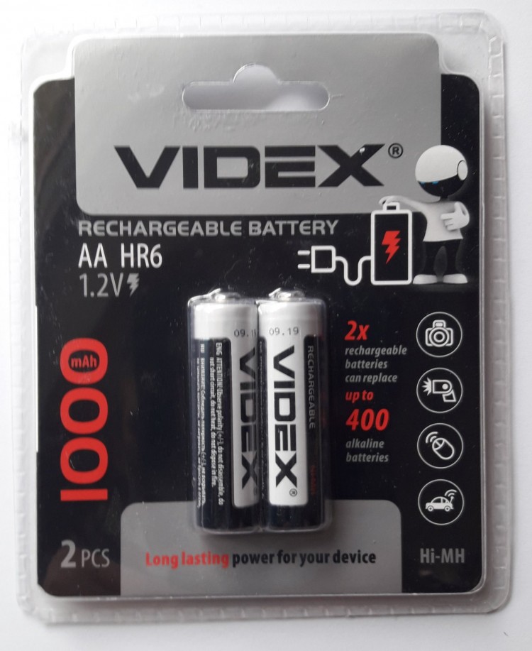 Батарейка VIDEX AA HR6 1,2V аккумулятор