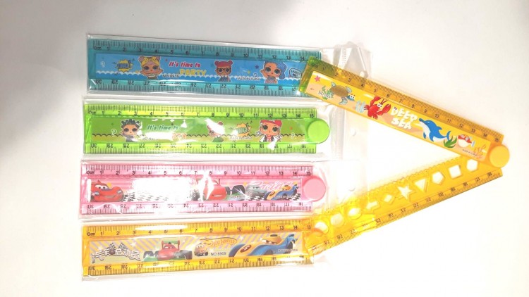 Линейка-раскладушка пластиковая 15-30 см микс