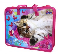 Сумка-портфель пластиковая c тканевыми ручками My little Kitty 32/26 Josef Otten