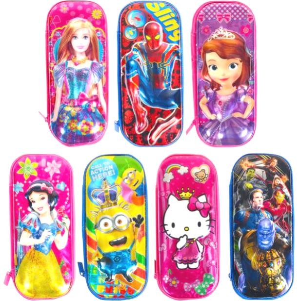 Пенал-футляр на молнии "Мультики" 8D объемный рисунок.