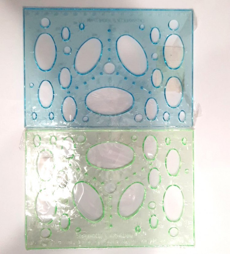 Линейка трафарет овалы