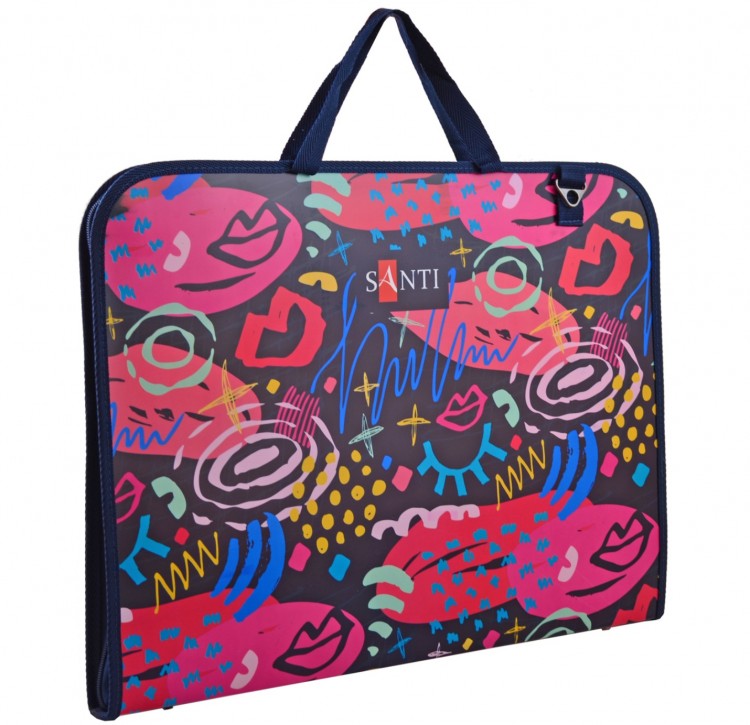 Сумка-портфель пластиковая c тканевыми ручками SANTI А3 "Urban" 367/30/495мм