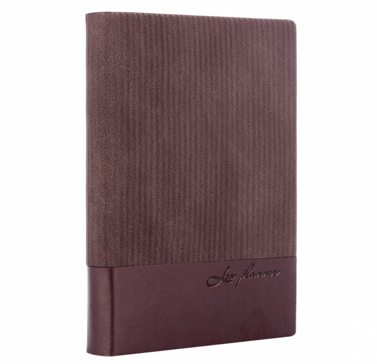 Ежедневник А5 недатированный Leo Planner "Velvet" 352стр коричневый