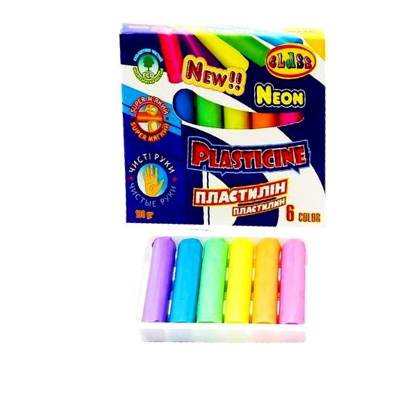 Пластилин *Чистые руки* 6 цв. NEON 100 гр.ECO