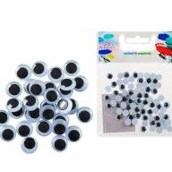 Декоративные элементы Глазки 80 шт 8мм черно-белые - Декоративные элементы Глазки 80 шт 8мм черно-белые интернет магазин loutchik.com