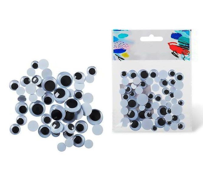 Декоративные элементы Глазки 4 размера черно-белые