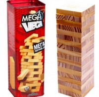 Игра настольная Дженга MEGA VEGA​​ в картонной коробке 54 детали