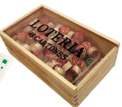 Игра Лото с деревянными бочонками в деревянной коробке