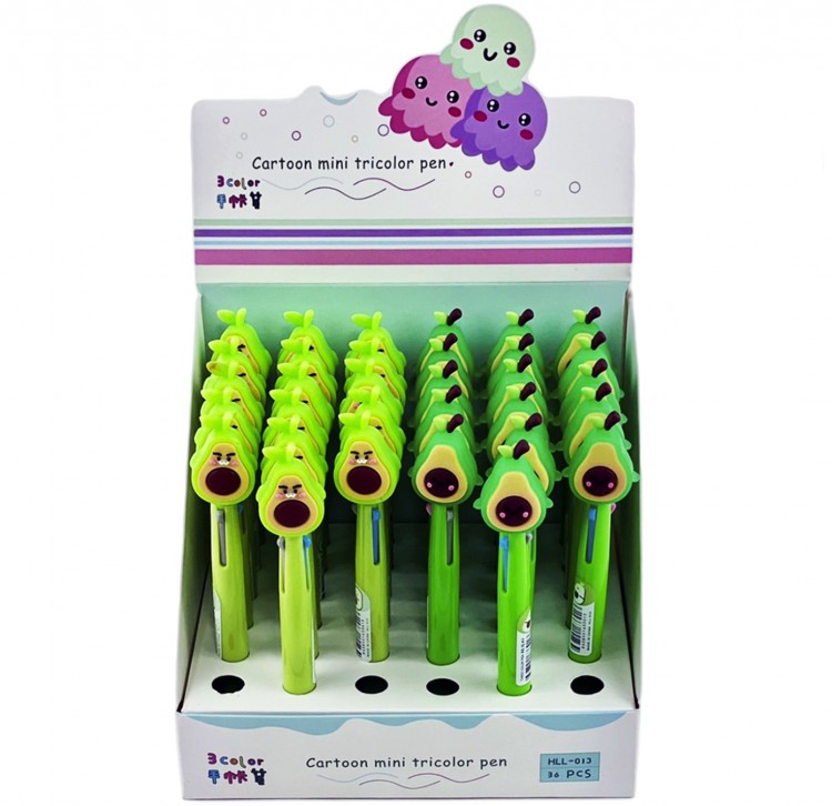 Ручка 3 цвета шариковая "Авокадо"