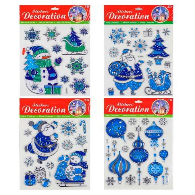 ​Набор новогодних наклеек 3D 21.5/24см микс