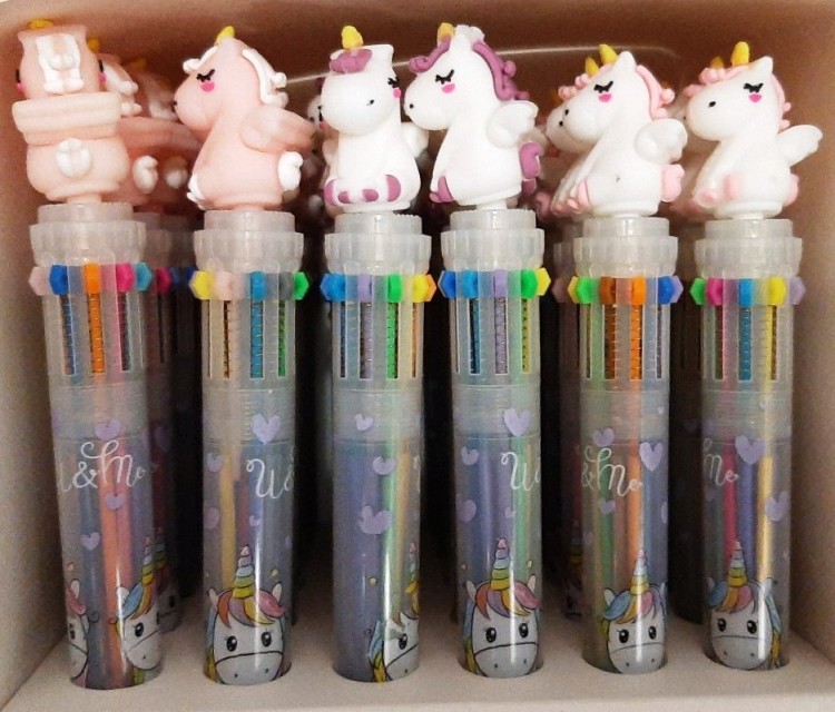 Ручка детская 10 цветов Единорог