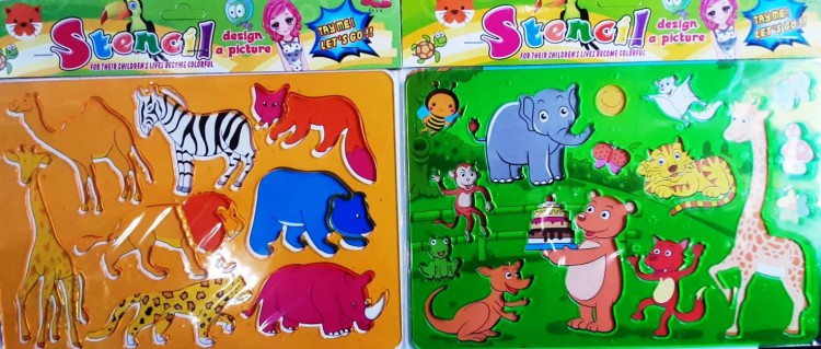 Трафарет пластиковый 26,5/18,5 см "Животные"