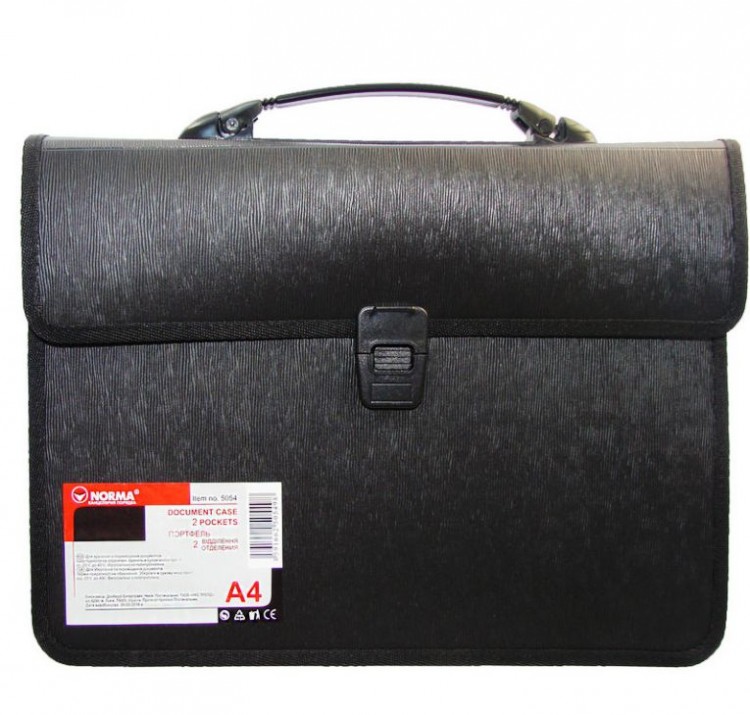 Портфель пластик 2 отдела А4 NORMA 5054
