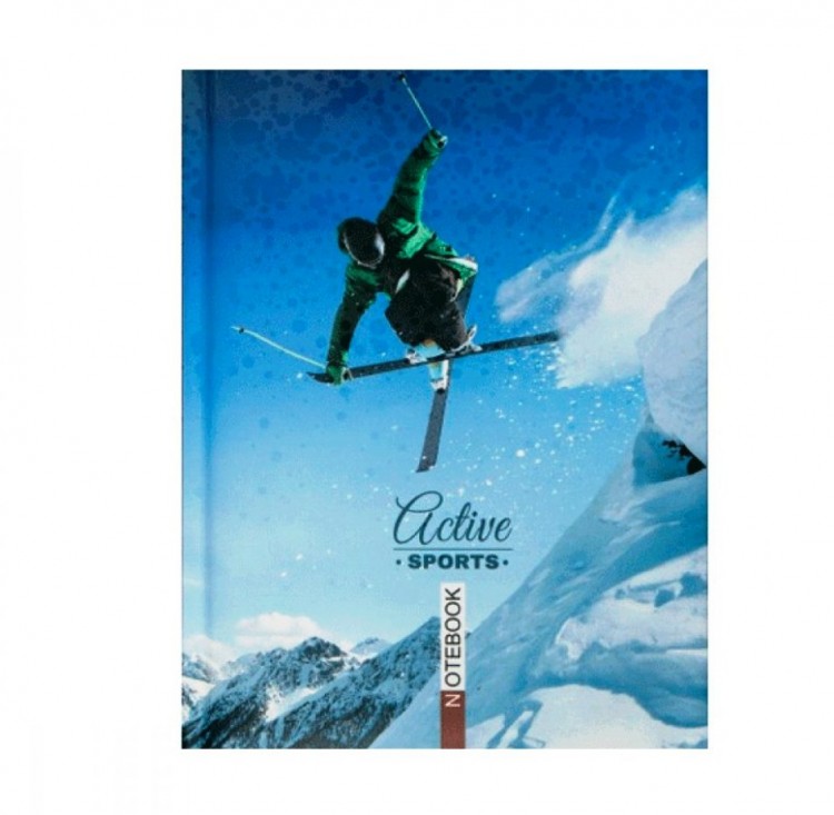 Блокнот А5 в клетку 80 листов твердая обложка лак Optima O20847 SPORTS 