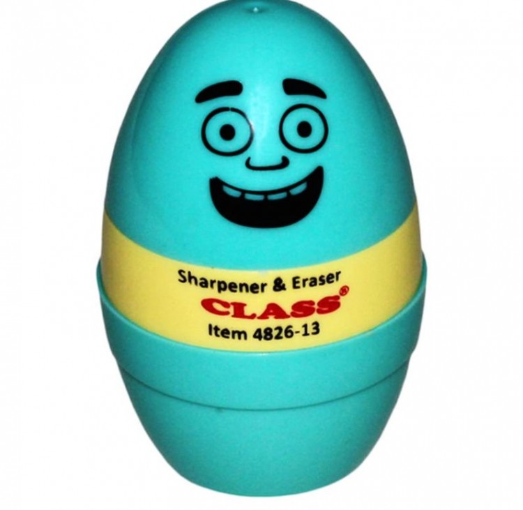 Точилка c ластиком CLASS 4827 голубая