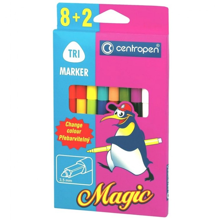 Фломастеры магические 10 цветов CENTROPEN 2549