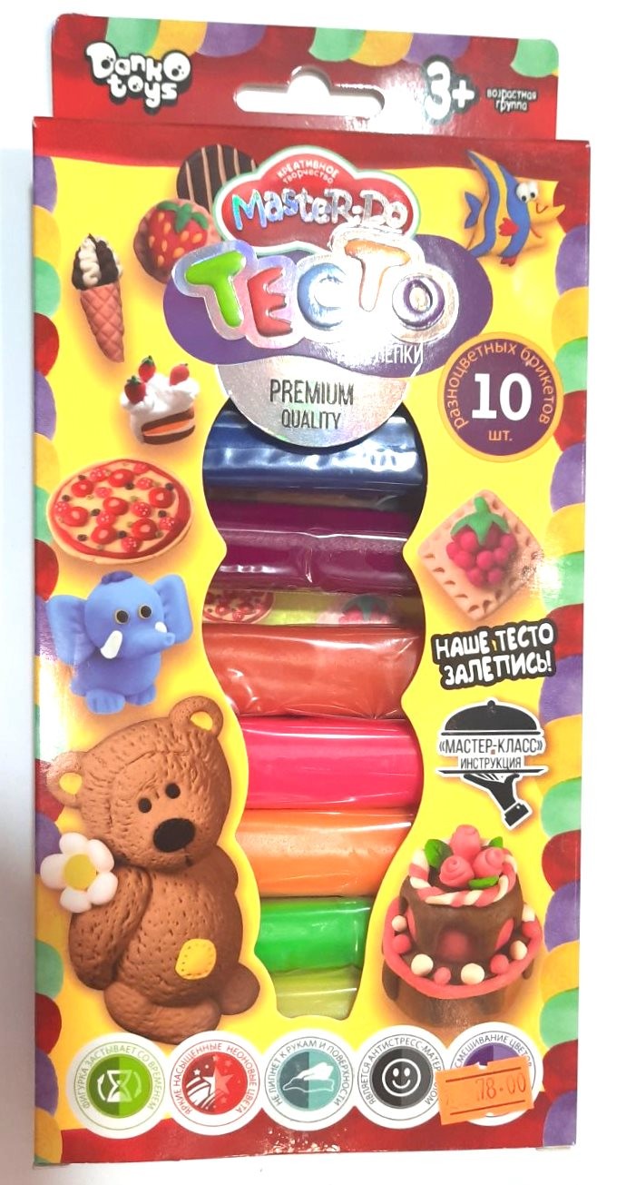 Тесто для лепки "MASTER DO" 10 цветов