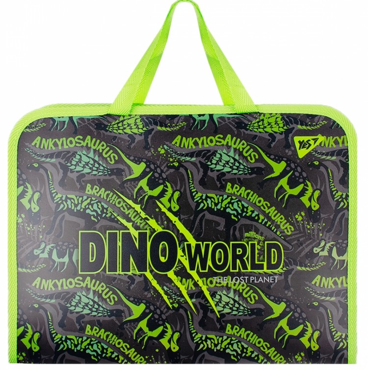 Папка-портфель на молнии с тканевыми ручками YES "Dino"