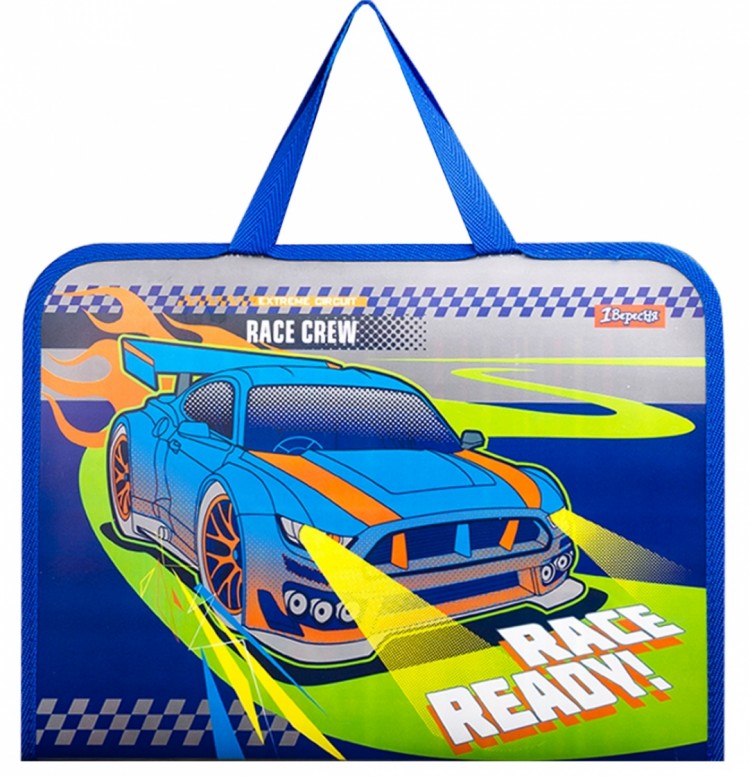 Сумка-портфель на молнии с тканевыми ручками 1Вересня "Street race"