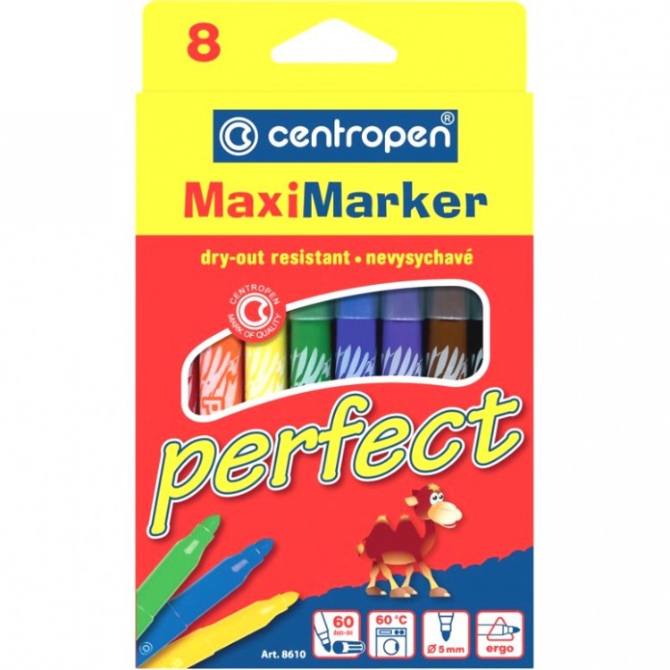 Фломастеры 8 цветов CENTROPEN Perfect Maxi 8610