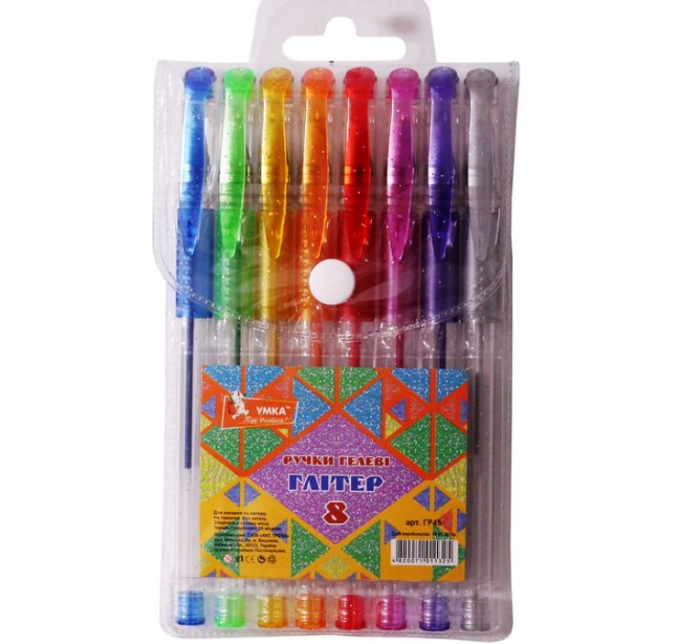 ​Набор гелевых ручек 8 цветов Glitter ГР45 Умка