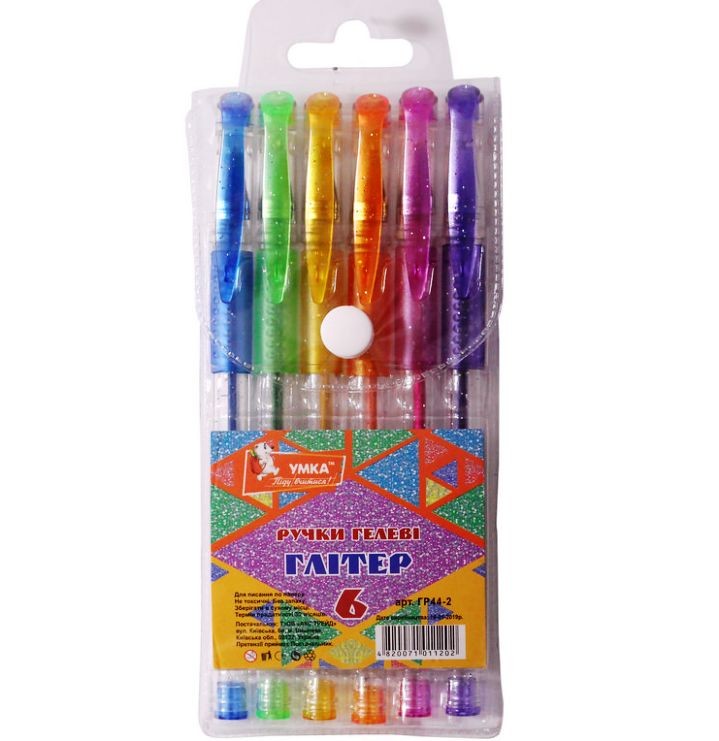 ​Набор гелевых ручек 6 цветов Glitter ГР44-2 Умка