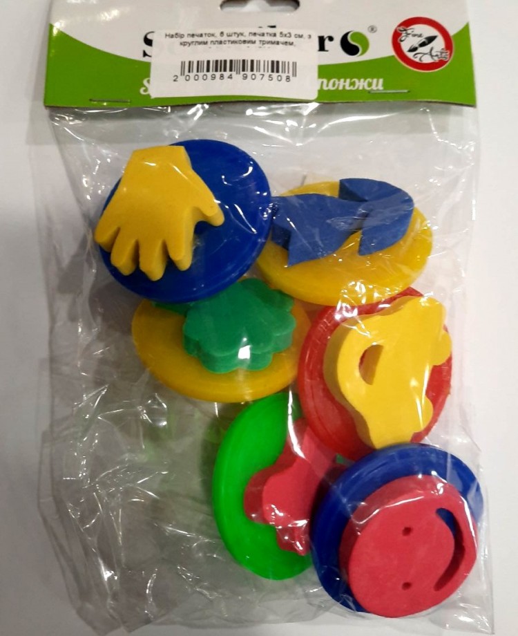 Набор спонжей круглых 6 штук поролон