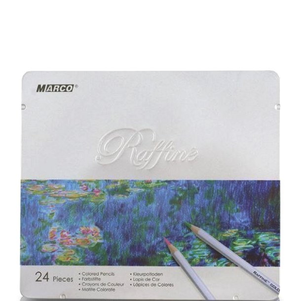 Карандаши цветные 24 цв.  Raffine *Marco* 7100-24TN в метал. пенале