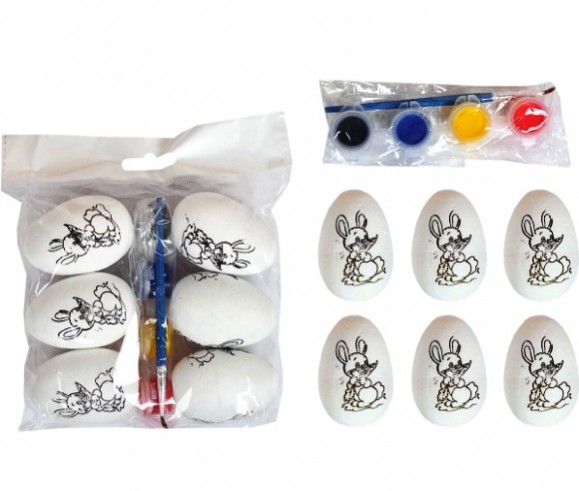 Набор пластиковых яиц с контуром и красками