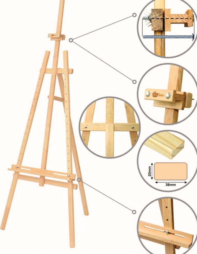 Мольберт стационарный №41 Лира сосна 71/80/170 см ROSA Studio