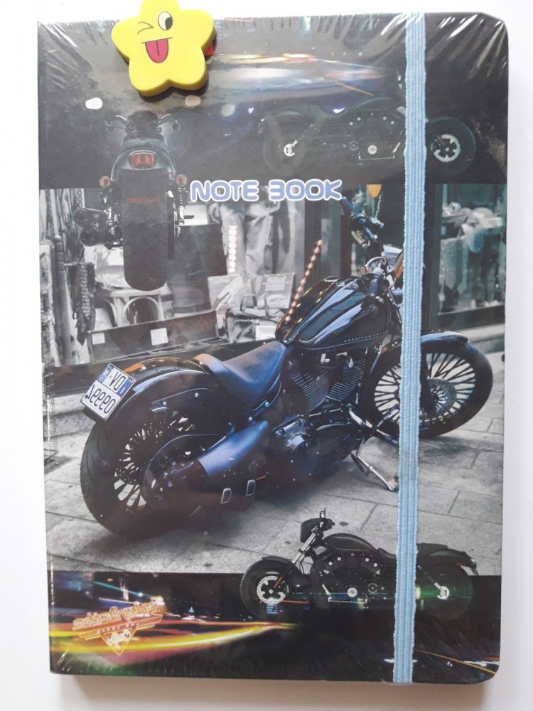 Блокнот А5 80 листов в клетку твердая обложка на резинке 