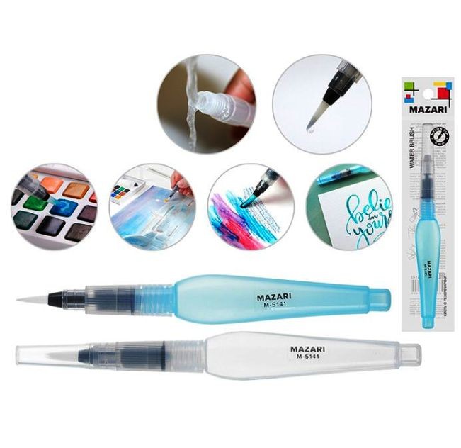 Кисть с резервуаром для воды нейлон круглая WATERBRUSH
