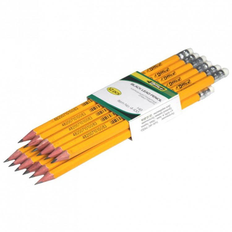 Карандаш графитный HB с ластиком 4Office 4-100  4-101